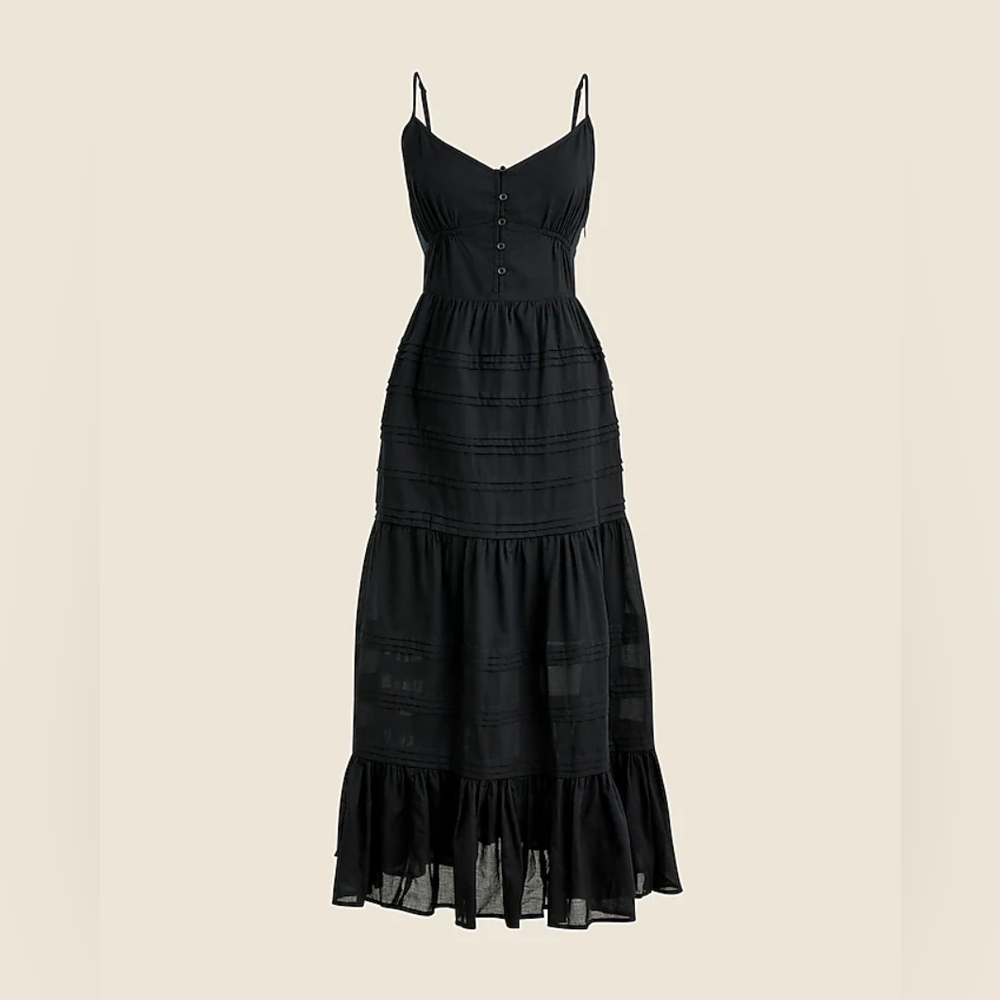 J. Crew Black Midi Dress